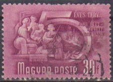z vendido Hungria 1950 Scott 875 Sello 5 Años Plan WM Cultura Maestros usado Magyar Posta M-1177 Ungarn Hungary Hongrie Ungheria Hongarije 